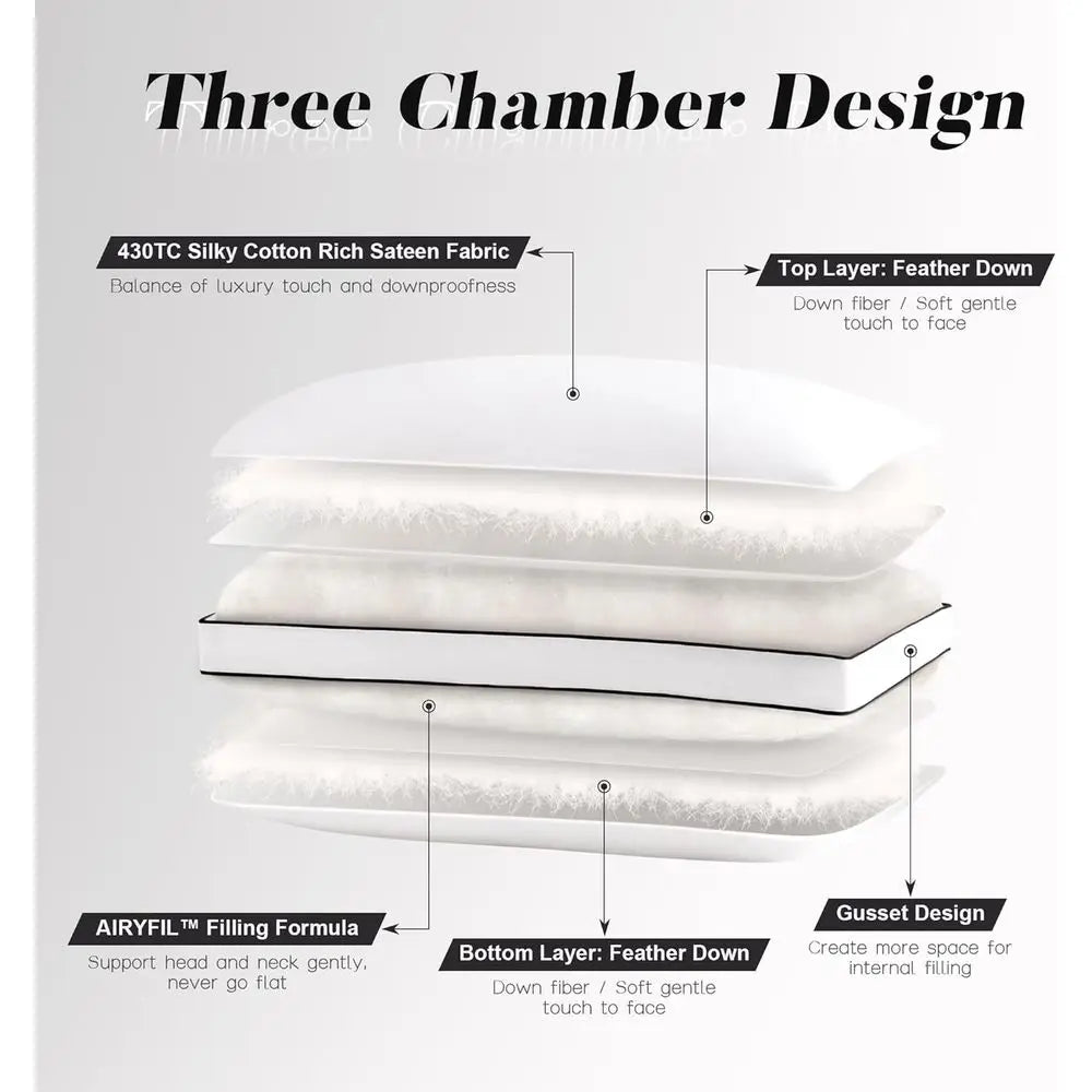 Luxury King Size Down Pillow Set
