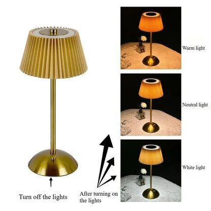 Pleated Touch Table Lamp