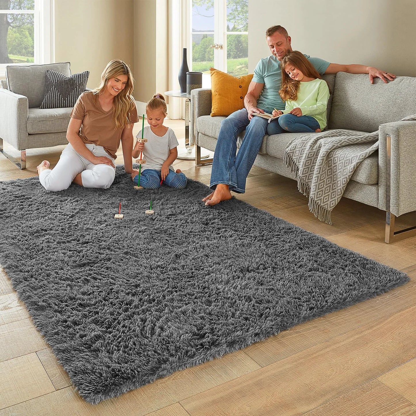 Living Room Plush Velvet Rug