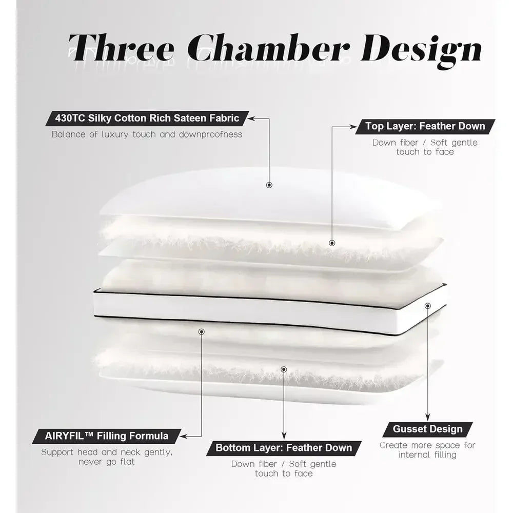 Luxury King Size Down Pillow Set