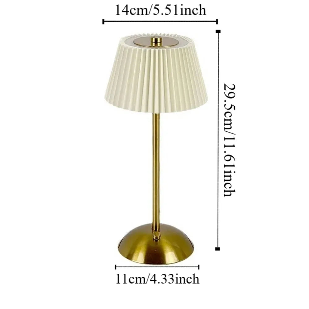 Pleated Touch Table Lamp