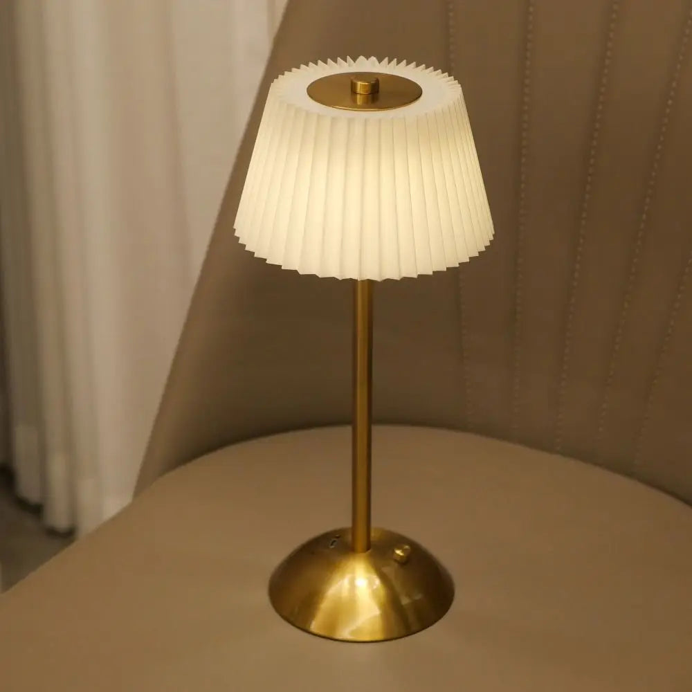 Pleated Touch Table Lamp
